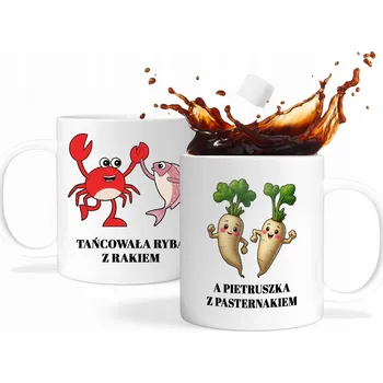 Keramický hrnek 330 ml Hrnek jako dárek, vtipný, Tancovala ryba s rakem