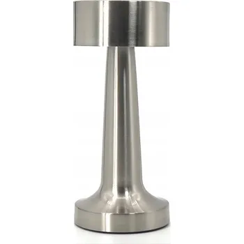 Lampička Bezdrátová stolní lampa s akumulátor, USB, na stolek, noční stříbrná lampička