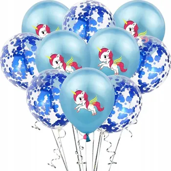Balónek BALÓNKY KONFETY 10 Ks JEDNOROŽEC 30cm BALÓN SET