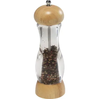 Mlýnek na koření Mlýnek na koření mechanický Kesper Mlýnek na sůl a pepř, gumovníkové dřevo s průhledným tělem, výška 22 cm