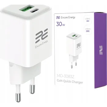 Rychlá USB GaN nabíječka duální USB-C USB-A QC 4.0+ PD Encore Energy 30W