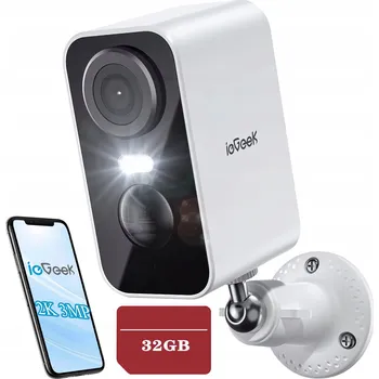 IP kamera Venkovní Bezpečnostní WIFI Kamera 2K 3MPx HD 32GB s 5200mAh Baterií