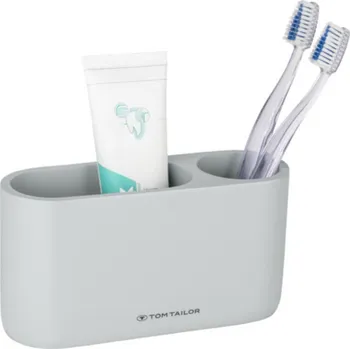 Držák na kartáček TOM TAILOR Dvoupřihrádkový kelímek – koupelnový organizér TOM TAILOR, šedý