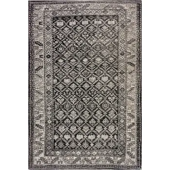 Koberec Koberec do obýváku 120x180 cm, plochý tkaný klasický vzor, černý žinylkový