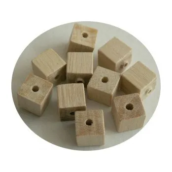Korálek dřevěné kostky přírodní , 8 mm (i na pedig)
