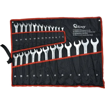 Klíč Očkoploché klíče Leštěná sada 25 ks 6-32mm CrV v plachtě – Pevné provedení