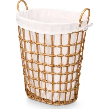 Koš na prádlo Kipit Koš na prádlo s látkovou vložkou a úchyty, 58 cm, hnědý