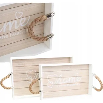 2x SNÍDAŇOVÝ PODNOS sada podnosů se šňůrkami SNÍDANĚ DO POSTELE