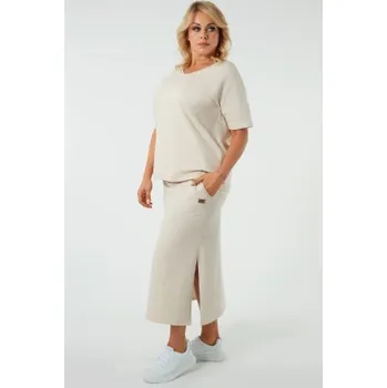 Dámská sukně Sukně Italian Fashion Stella - MAXI Béžová XL