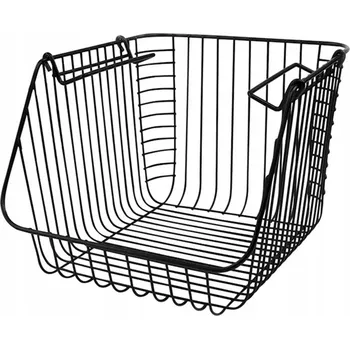 Obraz Kovový koš patrový na ovoce a zeleninu černý L