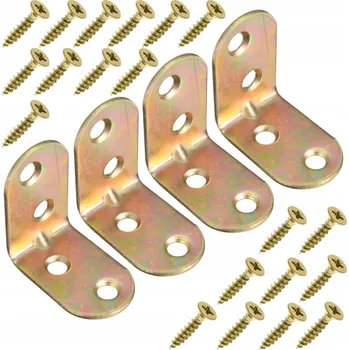 Tesařské kování ÚHELNÍK NÁBYTKOVÝ MONTÁŽNÍ S PROLISEM 40x20MM 4 KS ŠROUBY