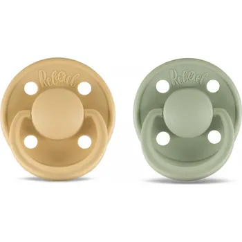 Dudlíky Rebael z přírodního kaučuku 2 ks - Laurel/Almond 0-6 měsíců (velikost 1)