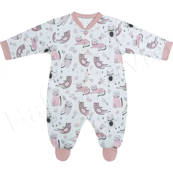 Kojenecký overall Overal bavlna Kočky Baby Service růžový velikost 56