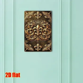 Plechová cedule BAF Nástěnná kovová cedule Lilie 30 x 20 cm