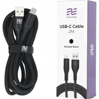 Datový kabel Kabel Encore Energy USB - USB typ C 2 m černý