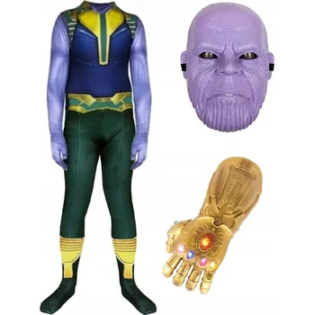 Karnevalový kostým KOSTÝM PŘEVLEK TANOS SKIN KOSTÝM SUPERHRDINA MASKA RUKAVICE 104 110