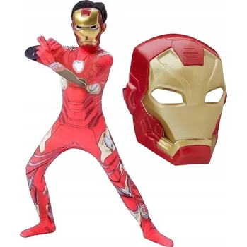 Karnevalový kostým KOSTÝM KOSTÝM PŘEVLEK IRON SUPERHRDINA CHLAPECKÁ LED MASKA 104 110