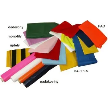 TEXTIL metráž tkaniny PAD = polyamid , PES = polyester aj. zbytky / NS / 2.JAK