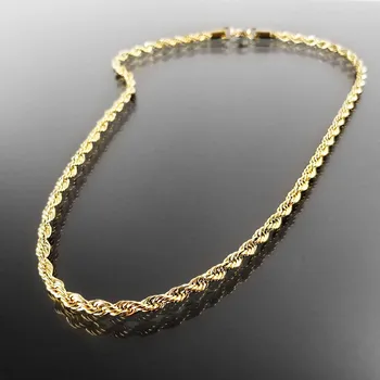 Náhrdelník Pozlacený ocelový náhrdelník spletený / točený design 0,4 cm č. 1427