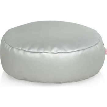 Taburet Podnožka stříbrná ekokůže