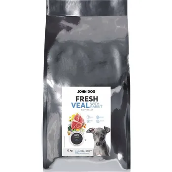 Krmivo pro psa John Dog Fresh štěně krmivo suché pro psy Telecí s králíkem 12 kg