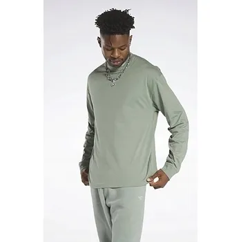 REEBOK Pánské zelené tričko s dlouhým rukávem TRIČKO