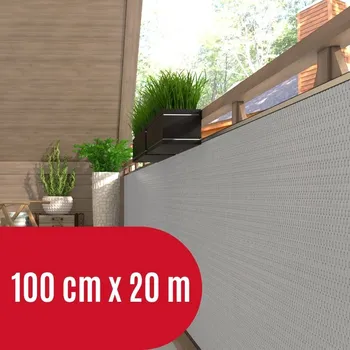 Příslušenství pro plot Progresja Zástěna na balkon ratanová, výška 100 cm - balení 20 m, barva světle šedá RD17