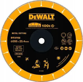 Řezný kotouč DeWalt Diamantový řezný kotouč 355 x 25,4 mm DT3752