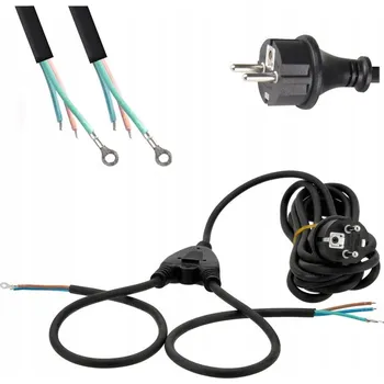 elektrický kabel KABEL SE ZÁSTRČKOU PRO HALOGENY 230V 2 M 3G 3x0,75 1/2