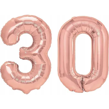 Balónek SUPER Sada Narozeninových Balónků 30. Narozeniny Růžové Zlato 2 ks MK698