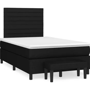 Postel vidaXL Box spring postel s matrací 120x190 cm textil [3270362] Barva: Černá