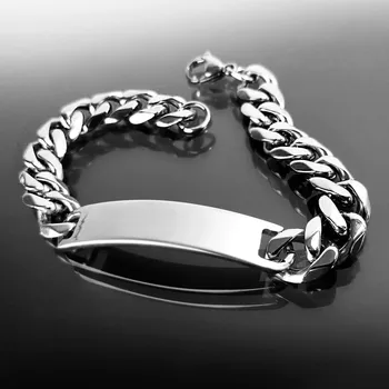 Náramek Pánský ocelový náramek Pancer s destičkou 1,1 cm č. 1382