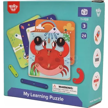 Dřevěná hračka Dřevěné Puzzle Stavebnice Zvířátka - Dárek