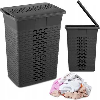 Koš na prádlo KOŠ NA PRÁDLO 35 L VOLNĚ STOJÍCÍ DO KOUPELNY ŠEDÝ