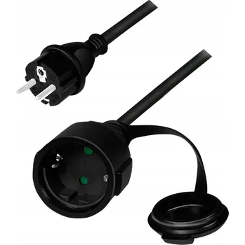 Prodlužovací kabel Prodlužovací kabel zahradní venkovní IP44 5m CEE7/7 na CEE7/3 černý LogiLink