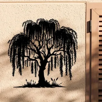 Obraz BAF Nástěnná kovová dekorace Vrba 40 x 40 cm