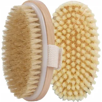 Koupelový kartáč MASÁŽNÍ KARTÁČ NA TĚLO PRO SUCHOU I MOKROU MASÁŽ PŘÍRODNÍ ANTICELULITIDNÍ