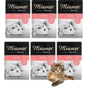 Krmivo pro kočku Miamor RagoutRoyale vlhké krmivo pro kočky – telecí maso v aspiku – Sada 6x100g