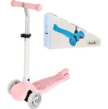 Koloběžka Dětská tříkolová koloběžka SPORT svítící - růžová