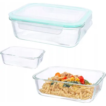 Dóza na potraviny Nádoba na potraviny s víkem, obědový box SKLENĚNÉ nádoby na potraviny 1 l