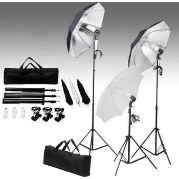 Fotopozadí vidaXL Ateliérové vybavení sada se světly a pozadím [3055125] Barva: Bílá