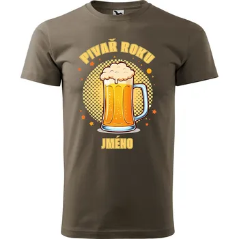 Pánské tričko Pánské tričko s potiskem Pivař roku Velikost: 2XL, Barva trička: Army