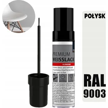 Lak na dřevo Opravný lak s štětečkem 12ml Zaprawka na nábytek RAL 9003 bílý lesk