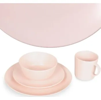 Talíř JÍDELNÍ SADA růžová elegantní jídelní souprava do jídelny 4 DÍLY