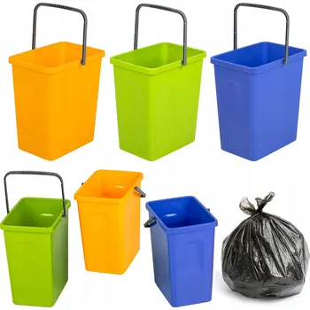 Odpadkový koš SADA 3X PLASTOVÝCH NÁDOBA 10 L ODPADKOVÝ KOŠ ODPAD