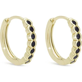 Náušnice Pozlacené náušnice s černými zirkony 3563