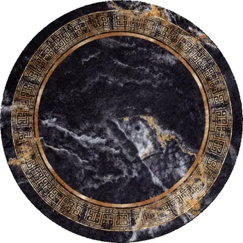 Koberec Koberec MIRO 51199.806 mramor / řecký, černý / zlatý kruh