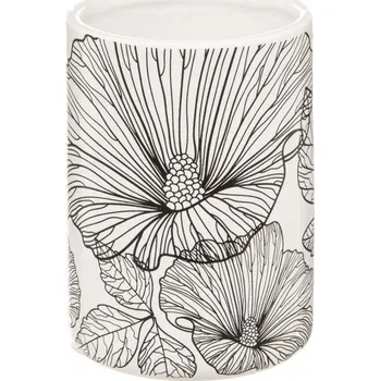 Držák na kartáček KELÍMEK DO KOUPELNY na kartáčky KERAMICKÝ KVĚTINY