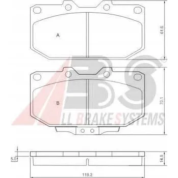 Brzdová destička 36718/ABS BRZDOVÉ DESTIČKY NISSAN 300ZX 90-95 A.B.S.
