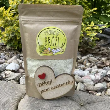 Koření Přísada zdravého vaření - Pro učitelku nebo Asistentku Nápis: Děkuji, paní asistentko, Přísada 1.: Zeleninový bujón do polévky 100 g